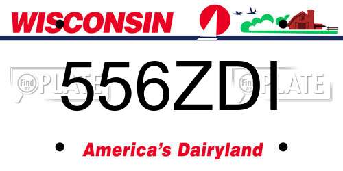 556ZDI Wisconsin License Plate
