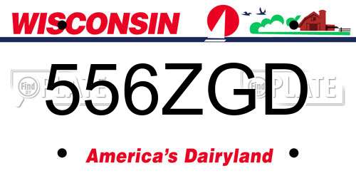 556ZGD Wisconsin License Plate
