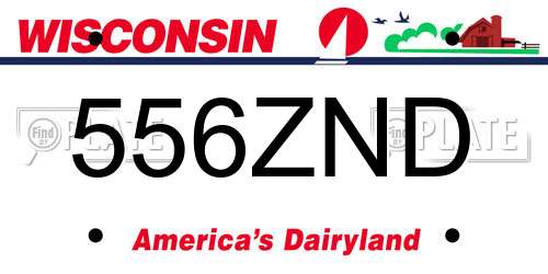 556ZND Wisconsin License Plate