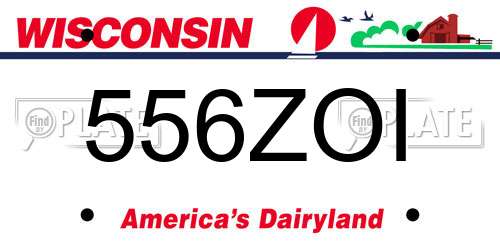 556ZOI Wisconsin License Plate