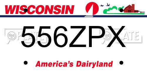 556ZPX Wisconsin License Plate