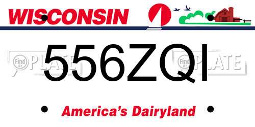 556ZQI Wisconsin License Plate