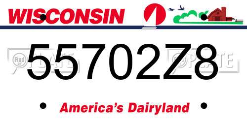 55702Z8 Wisconsin License Plate