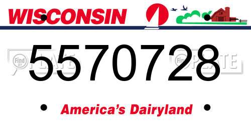 5570728 Wisconsin License Plate