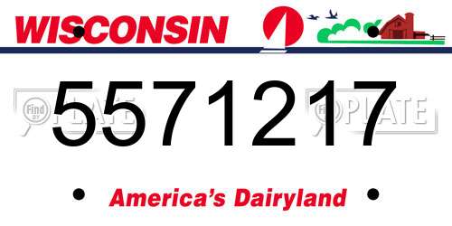 5571217 Wisconsin License Plate