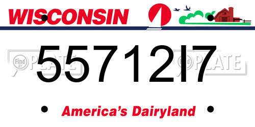 55712I7 Wisconsin License Plate