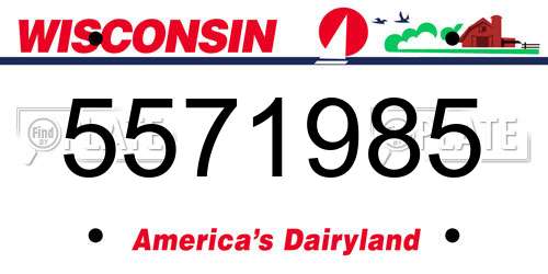 5571985 Wisconsin License Plate