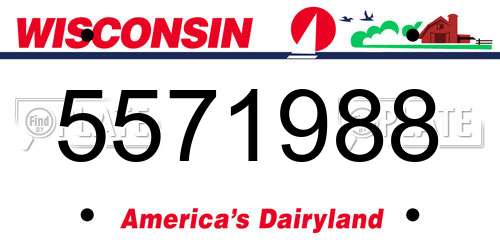 5571988 Wisconsin License Plate