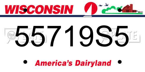 55719S5 Wisconsin License Plate