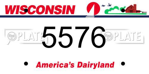 5576 Wisconsin License Plate