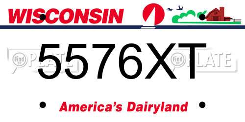 5576XT Wisconsin License Plate