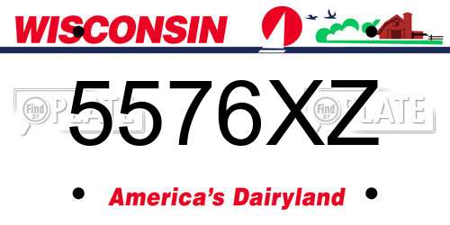 5576XZ Wisconsin License Plate