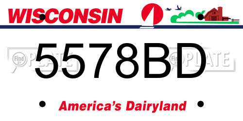 5578BD Wisconsin License Plate