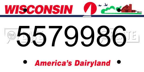5579986 Wisconsin License Plate