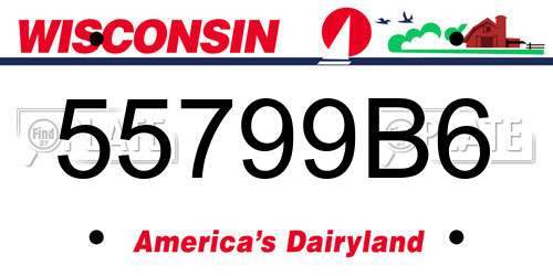 55799B6 Wisconsin License Plate