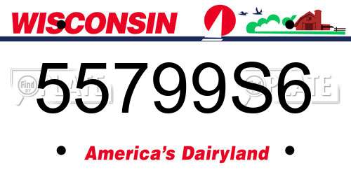 55799S6 Wisconsin License Plate