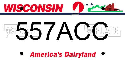 557ACC Wisconsin License Plate