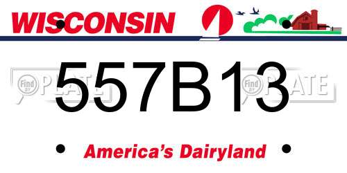 557B13 Wisconsin License Plate