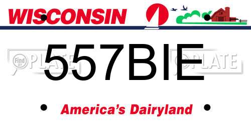 557BIE Wisconsin License Plate