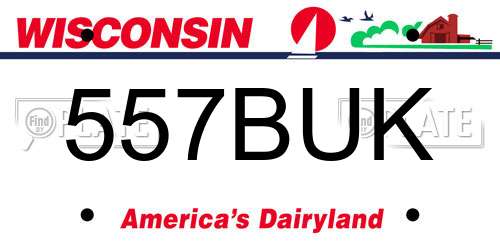 557BUK Wisconsin License Plate