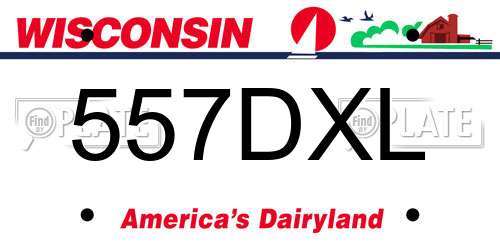 557DXL Wisconsin License Plate