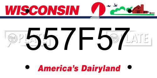 557F57 Wisconsin License Plate