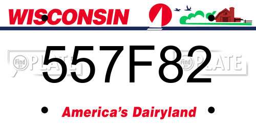 557F82 Wisconsin License Plate