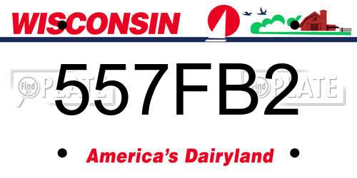 557FB2 Wisconsin License Plate