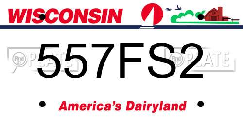 557FS2 Wisconsin License Plate