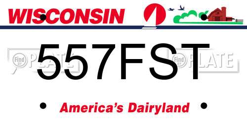 557FST Wisconsin License Plate
