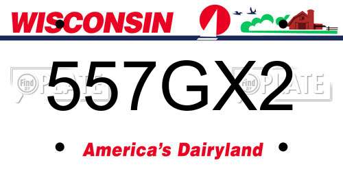 557GX2 Wisconsin License Plate