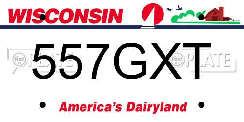 557GXT Wisconsin License Plate