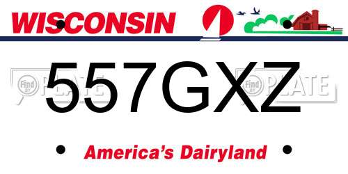 557GXZ Wisconsin License Plate