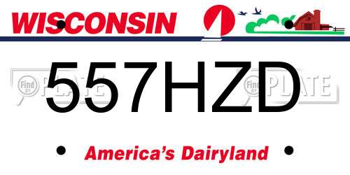 557HZD Wisconsin License Plate