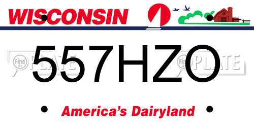 557HZO Wisconsin License Plate