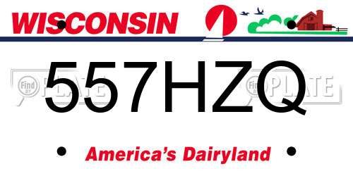 557HZQ Wisconsin License Plate