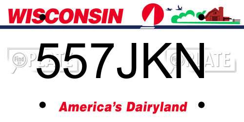 557JKN Wisconsin License Plate