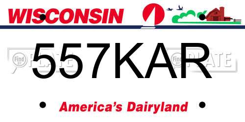 557KAR Wisconsin License Plate