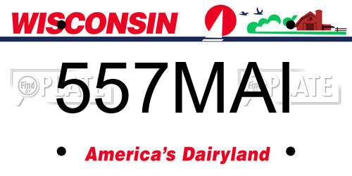 557MAI Wisconsin License Plate