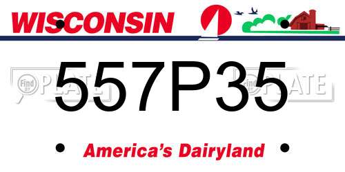 557P35 Wisconsin License Plate