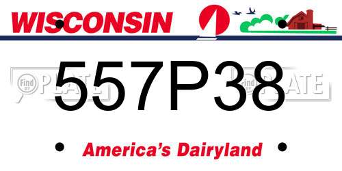 557P38 Wisconsin License Plate