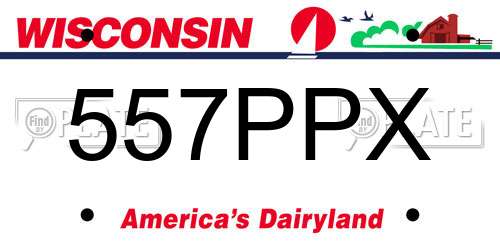 557PPX Wisconsin License Plate