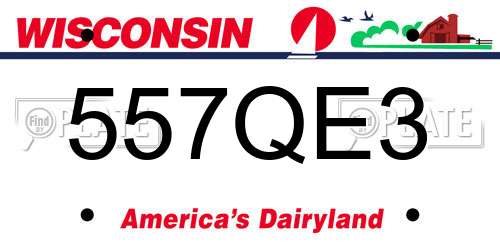 557QE3 Wisconsin License Plate