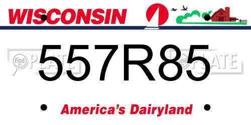 557R85 Wisconsin License Plate