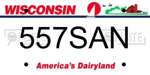 557SAN Wisconsin License Plate