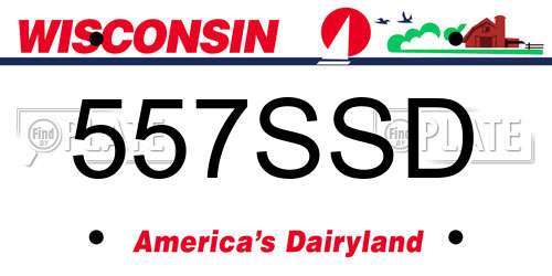557SSD Wisconsin License Plate