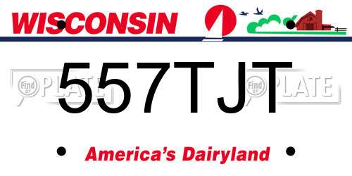 557TJT Wisconsin License Plate