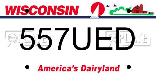 557UED Wisconsin License Plate