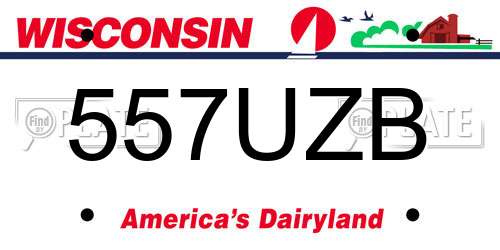 557UZB Wisconsin License Plate