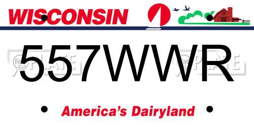 557WWR Wisconsin License Plate